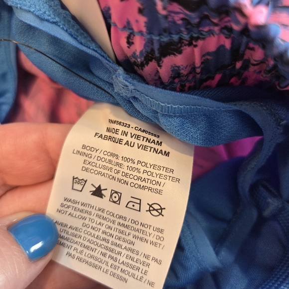 Nike One Kids' Training Shorts - Pink & Blue Animal Print - Size Large Dri-Fit - Picture 6 of 10